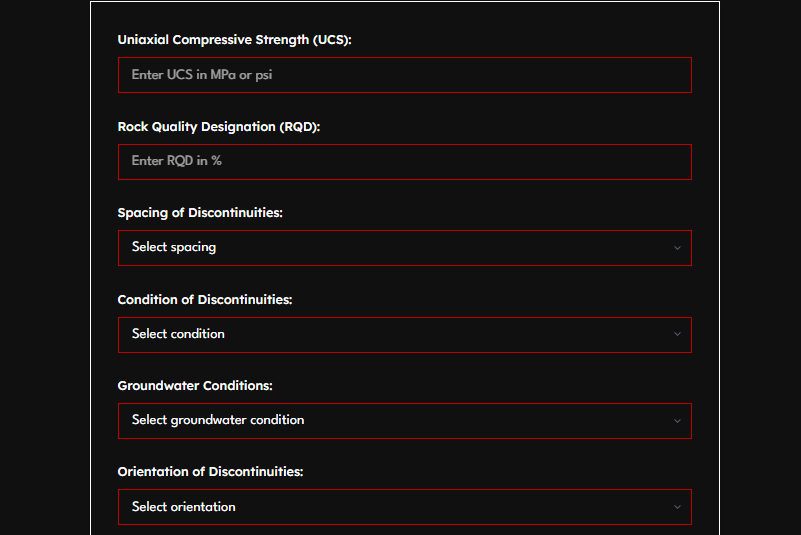 How to Use a Rock Mass Rating Calculator